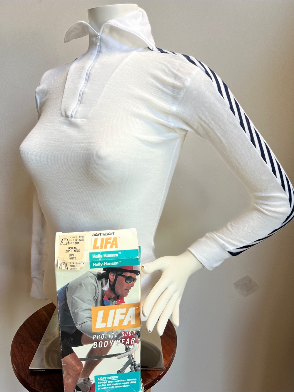 Helly Hansen Lifa vintage long Sleeve Zip Mock Neck Top new old stock USA made